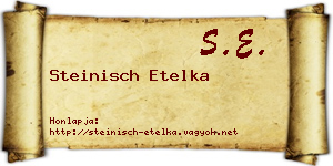 Steinisch Etelka névjegykártya